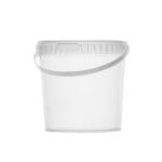 Plastic buckets with lid and handle PP - 2 l, Ø165/156 mm, transparent - Image 2