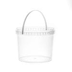 Plastic buckets with lid and handle PP - 3 l, Ø195/153 mm, transparent - Image 2