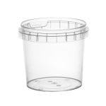 Containers with PP lids 365 ml, Ø93/85 mm, transparent