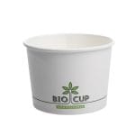Zupas konteineri BIOCUP, PAP/PLA, 500ml, Ø115/80mm, balti, iepakojumā 25gab.