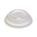 Dangteliai iš cukranendrių pl. popieriniams puodeliams, Ø80 mm, 50 vnt., baltos sp.