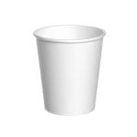PAP/PE cups, 250 ml, Ø80 mm, white, single-layer, 100 pcs.