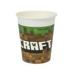 Puodeliai PAP/PE, 250ml, Ø80mm, baltos sp., MINECRAFT, vienasluoksniai, 8 vnt. - Image 2
