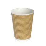 PAP/PE cups, 360 ml, Ø90 mm, with ribbed wall, kraft, 25 pcs.