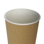 PAP/PE cups, 360 ml, Ø90 mm, with ribbed wall, kraft, 25 pcs. - Image 3