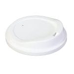 PS cup lids, Ø90 mm, reusable, white