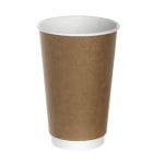 PAP/PE cups, 400 ml, Ø90 mm, double-walled, kraft, 20 pcs.