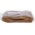 Wood-polymer compound forks, 18.5 cm, brown, reusable, 100 pcs. - Image 2
