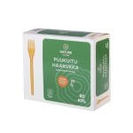 Medžio pl. šakutės 17cm, rudos sp., daugkartinio naudojimo, 80 vnt. - Image 3