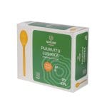 Wood fibre spoons 17 cm, brown, reusable, 70 pcs. - Image 3