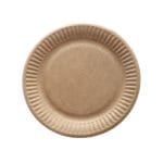 Paper plates, Ø15 cm, kraft, 100 pcs.
