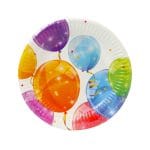 Šķīvji papīra SPARKLING BALOONS, Ø20cm,  iepakojumā 8gab.