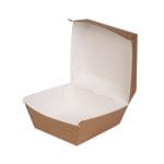 Burger boxes, paper, 145x145x100 mm, white/kraft, 100 pcs.
