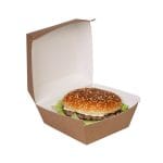 Burger boxes, paper, 145x145x100 mm, white/kraft, 100 pcs. - Image 3