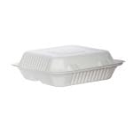 Sugar cane boxes with three compartments BIOBOX, 230x230x70mm, with lid, white, 50 pcs. - Image 2