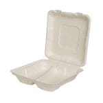 Wood fibre boxes with two compartments, 215x210x65mm, with lid, white, 50 pcs.