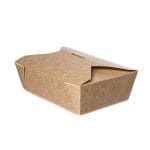 Paper containers, 750 ml, 140 x 100 x 50 mm, closable, white/brown, 50 pcs.
