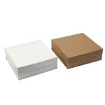Cardboard cake boxes 22 x 22 x 10 cm with lid, white/brown, pack of 100. - Image 2
