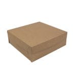 Cardboard cake boxes 22 x 22 x 10 cm with lid, white/brown, pack of 100. - Image 4