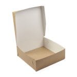 Cardboard cake boxes 22 x 22 x 10 cm with lid, white/brown, pack of 100. - Image 6