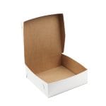Cardboard cake boxes 22 x 22 x 10 cm with lid, white/brown, pack of 100. - Image 9