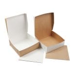 Cardboard boxes 24x24x10cm with lid, white/brown, in packs of 50. - Image 3
