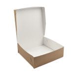 Cardboard boxes 24x24x10cm with lid, white/brown, in packs of 50. - Image 5