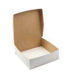Cardboard boxes 24x24x10cm with lid, white/brown, in packs of 50. - Image 8