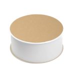 Round cardboard boxes, 30 cm in diameter, 10 cm high, with removable lids, white, 10 pcs. per pack. - Image 2