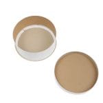 Apvalios kartoninės dėžutės ø35 cm, 20 cm aukščio, su nuimamu dangteliu, baltos sp., pakuotėje 10 vnt. - Image 4