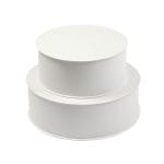 Apvalios kartoninės dėžutės ø35 cm, 20 cm aukščio, su nuimamu dangteliu, baltos sp., pakuotėje 10 vnt. - Image 5