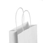Popieriniai maišeliai su suktomis rankenėlėmis buteliams, 140x80x390 mm, 110 gsm, baltos sp. - Image 2