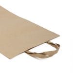 Dāvanu maiss ar plakaniem rokturiem pudelēm 230x90x380mm, PAP, 90gsm, brūns - Image 3