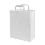 Paper bag with flat handles, 220x100x280mm, 70gsm, white