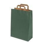 Dāvanu maiss ar plakaniem rokturiem, 270x120x370mm, PAP, 90gsm, tumši zaļš