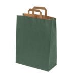 Dāvanu maiss ar plakaniem rokturiem, 320x170x450mm, PAP, 90gsm, tumši zaļš