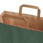 Dovanų maišelis su plokščiomis rankenėlėmis, 450x150x490 mm, PAP, 110 gsm, tamsiai žalios sp. - Image 2