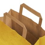 Dovanų maišelis su plokščiomis rankenėlėmis, 180x80x240 mm, PAP, 80 gsm, geltonos sp. - Image 2