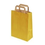 Dāvanu maiss ar plakaniem rokturiem, 220x100x290mm, PAP, 80gsm, dzeltens