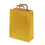 Dāvanu maiss ar plakaniem rokturiem, 320x170x450mm, PAP, 90gsm, dzeltens