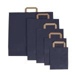 Dāvanu maiss ar plakaniem rokturiem, 180x80x240mm, PAP, 80gsm, zils - Image 4