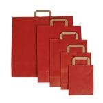 Dāvanu maiss ar plakaniem rokturiem, 180x80x240mm, PAP, 80gsm, sarkans - Image 4