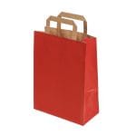 Dāvanu maiss ar plakaniem rokturiem, 220x100x290mm, PAP, 80gsm, sarkans