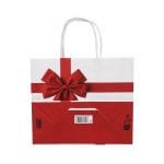Gift bag with twisted handles, 240x110x210mm, PAP, 100gsm, with bow design - Image 3
