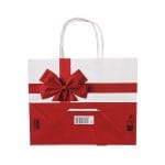 Gift bag with twisted handles, 320x130x280mm, PAP, 100gsm, with bow design - Image 3