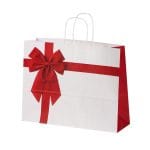 Gift bag with twisted handles, 400x120x310mm, PAP, 100gsm, with bow design