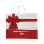 Gift bag with twisted handles, 400x120x310mm, PAP, 100gsm, with bow design - Image 3