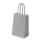 Gift bag with twisted handles, 140x85x215mm, PAP, 100gsm, grey