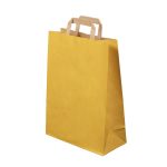 Dāvanu maiss ar plakaniem rokturiem, 270x120x370mm, PAP, 90gsm, dzeltens