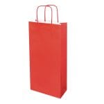 Dāvanu maiss ar vītiem rokturiem pudelēm, 180x80x380mm, PAP, 120gsm, sarkans